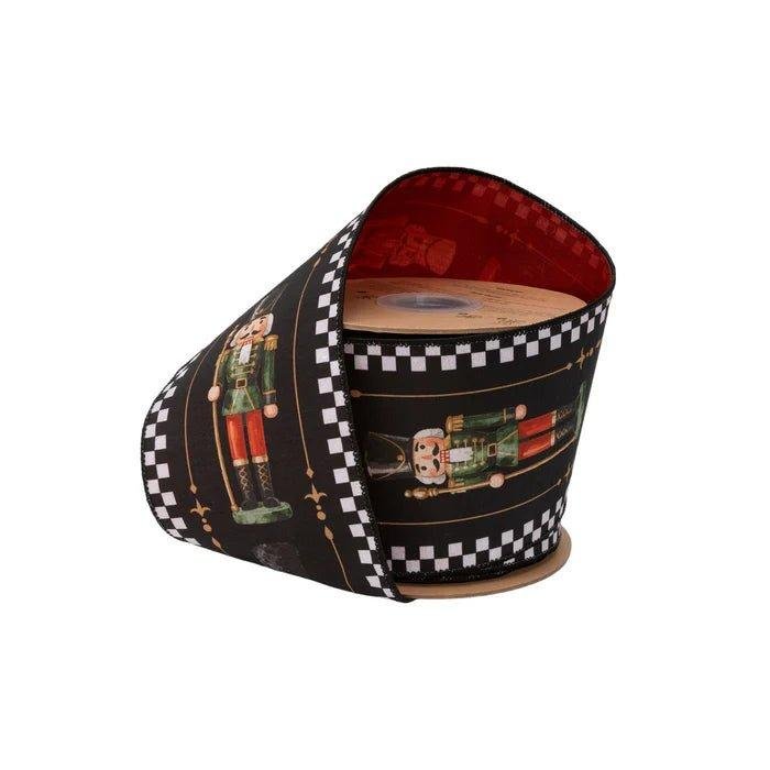 Shop For 4in Black White Check Edge Nutcracker Ribbon (10 Yards)