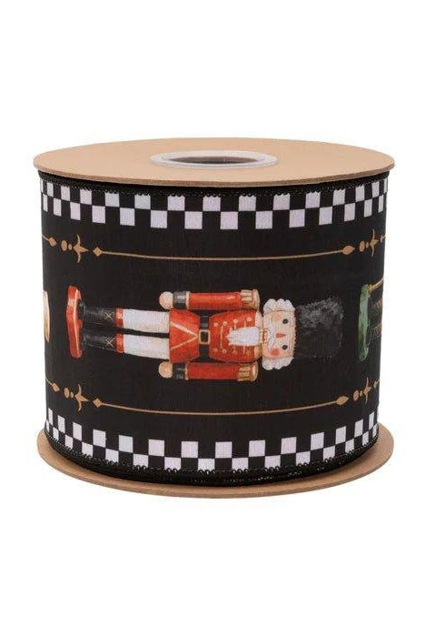 Shop For 4in Black White Check Edge Nutcracker Ribbon (10 Yards)