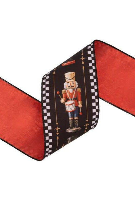 Shop For 4in Black White Check Edge Nutcracker Ribbon (10 Yards)