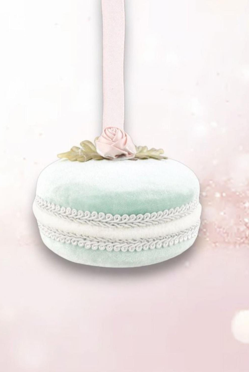 4in Blue Macaron Ornament