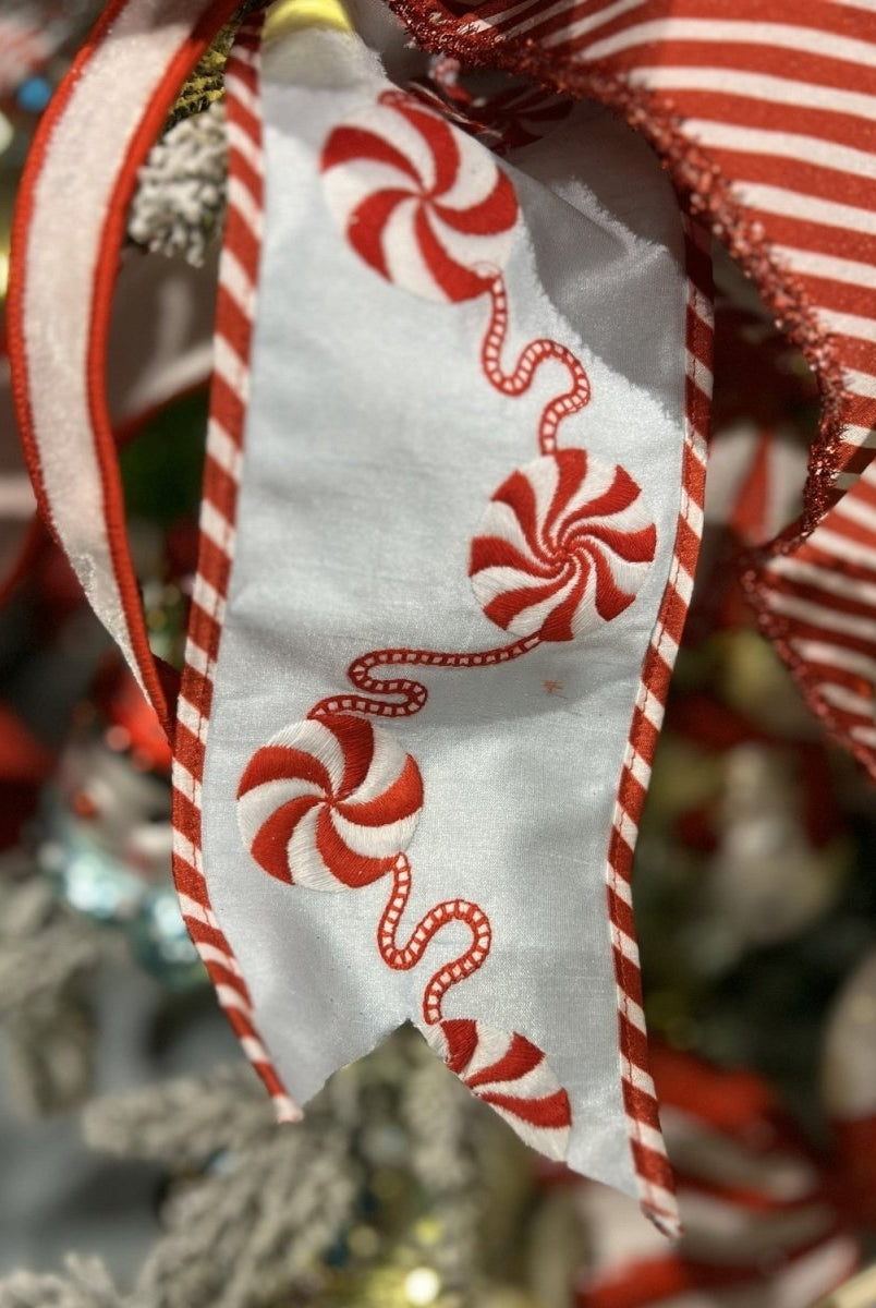 Shop For 4in Blue Peppermint Ribbon (10 Yards)