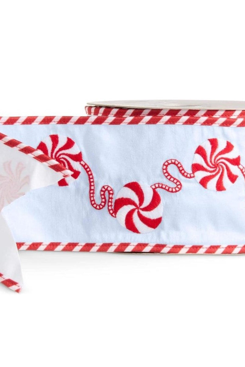 Shop For 4in Blue Peppermint Ribbon (10 Yards)