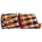 Shop For 4in Boo Embroidered Check Wired Ribbon (5 Yards)