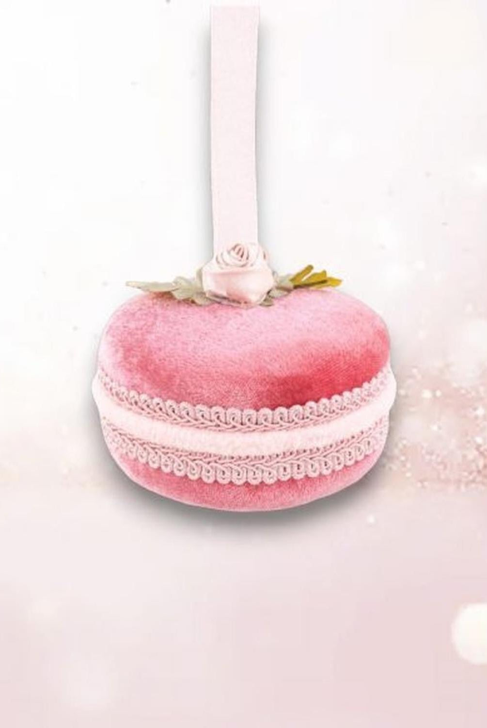 4in Bright Pink Macaron Ornament