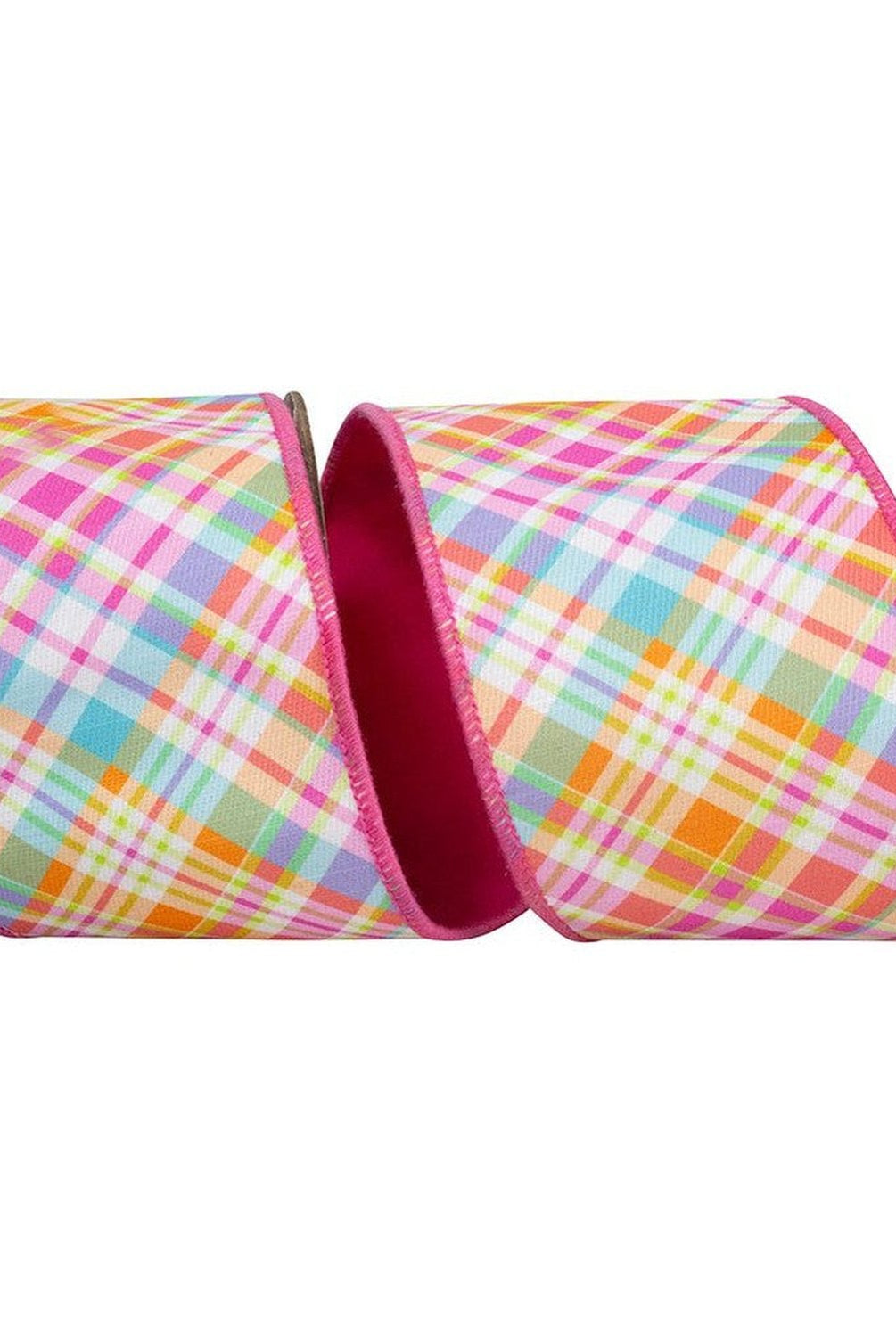 Shop For 4in Bright Plaid Diagonal Ribbon: Plaid (10 Yards)