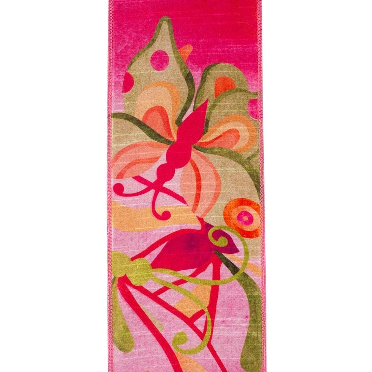 Shop For 4in Butterfly Dupioni Ribbon: Fuchsia (10 Yards)