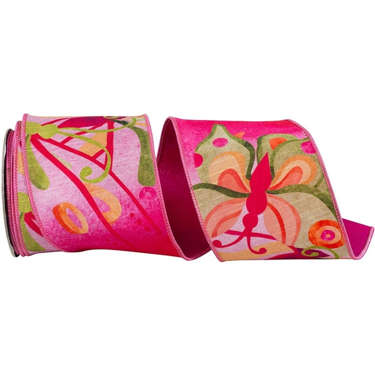 Shop For 4in Butterfly Dupioni Ribbon: Fuchsia (10 Yards)