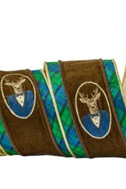 Shop For 4in Deer Bust Plaid Ribbon (5 Yards)
