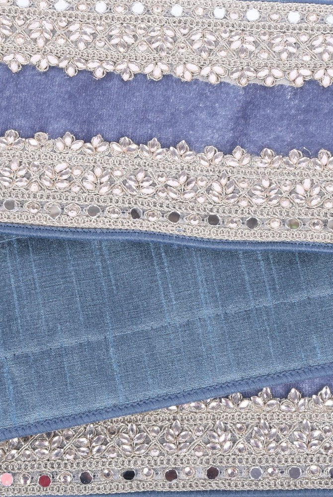 Shop For 4in Denim Blue Velvet Champagne Jewel Ribbon (5 Yards)