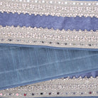Shop For 4in Denim Blue Velvet Champagne Jewel Ribbon (5 Yards)