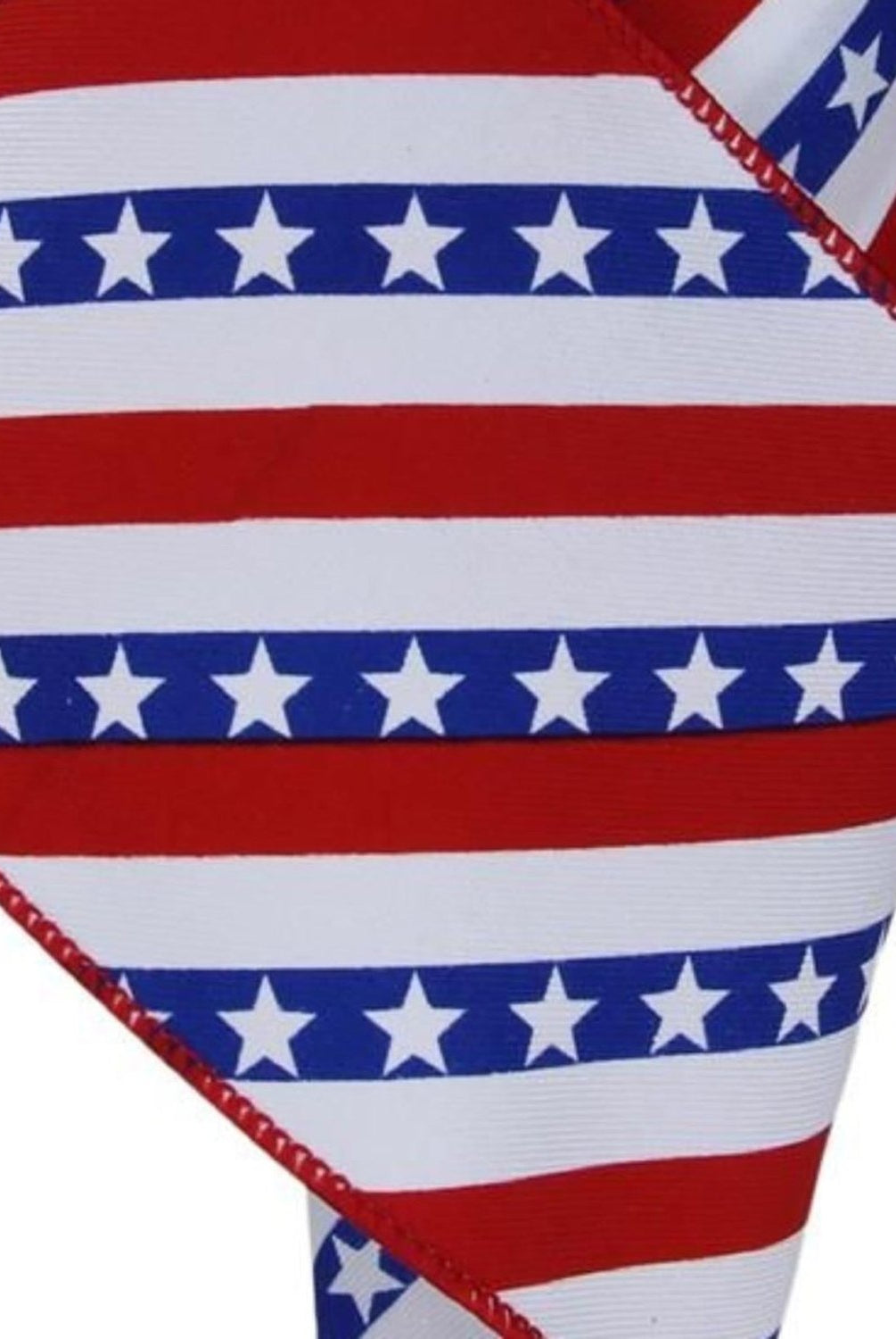 Shop For 4in Diagonal Stripes w/Stars Ribbon: White (10 Yards)