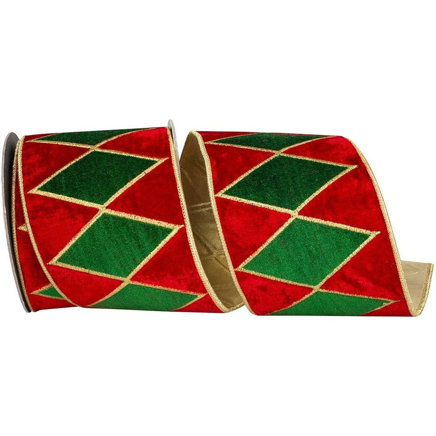 Shop For 4in Drum Diamond Velvet Ribbon: Red (5 Yards)