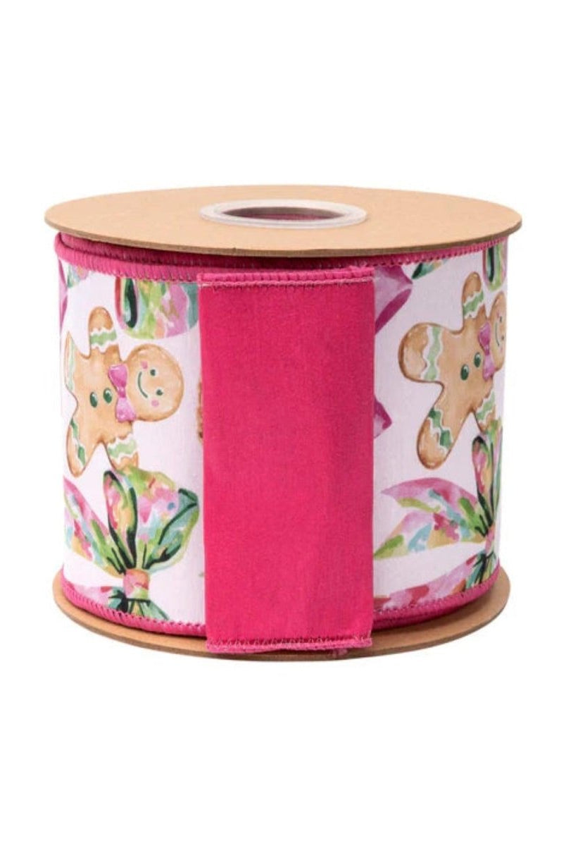 Shop For 4in Dupioni Pink Gingerbread and Bows Ribbon (10 Yards)