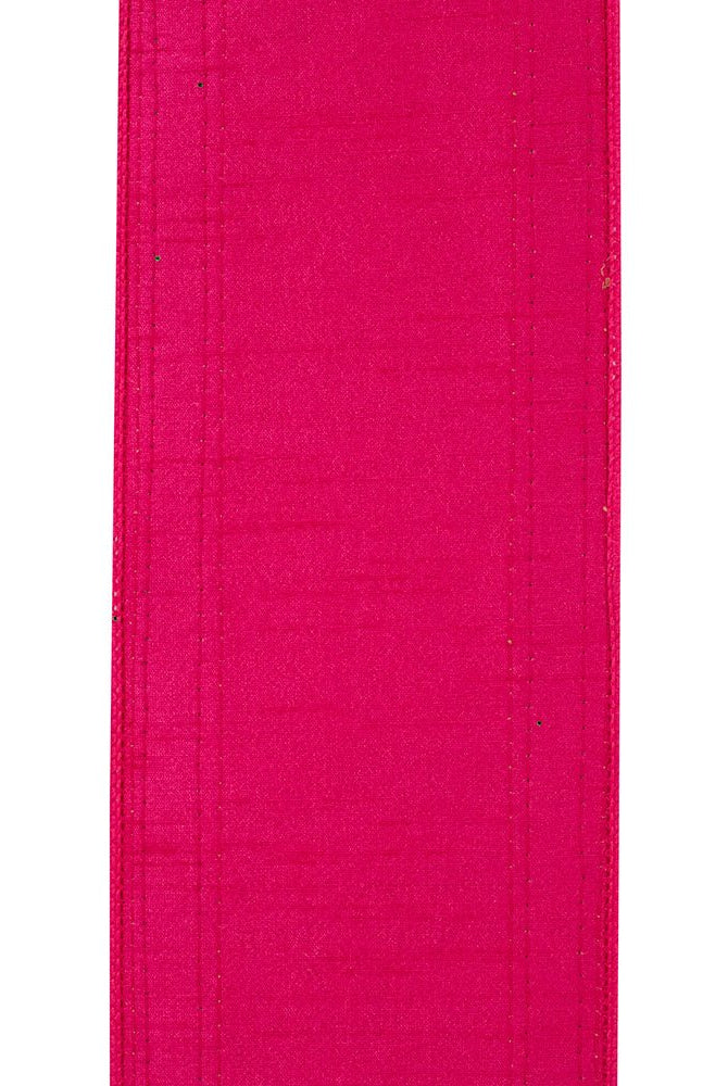 Shop For 4in Dupioni Regalia Glitter Ribbon: Fuchsia/Green (5 Yards)