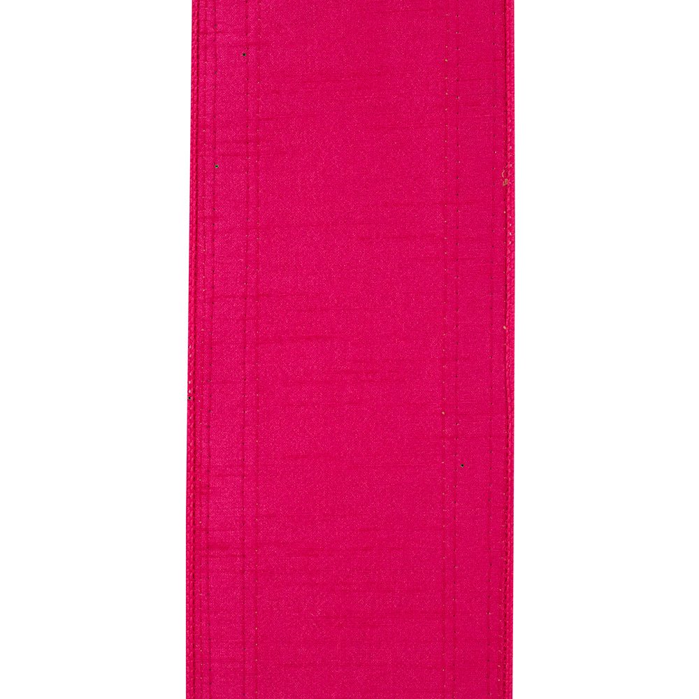 Shop For 4in Dupioni Regalia Glitter Ribbon: Fuchsia/Green (5 Yards)