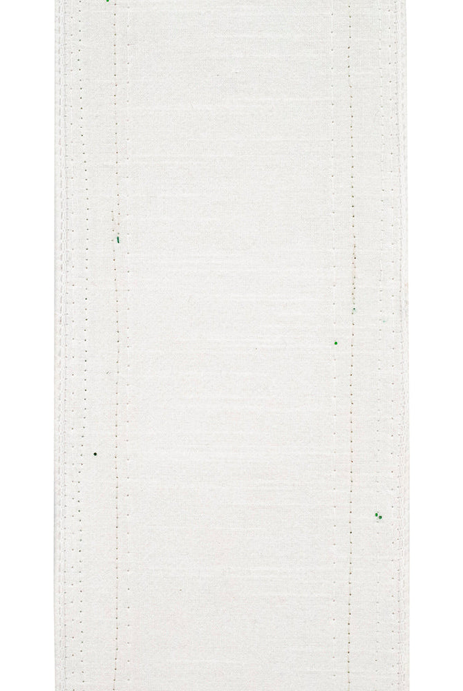 Shop For 4in Dupioni Regalia Glitter Ribbon: Green/White (5 Yards)