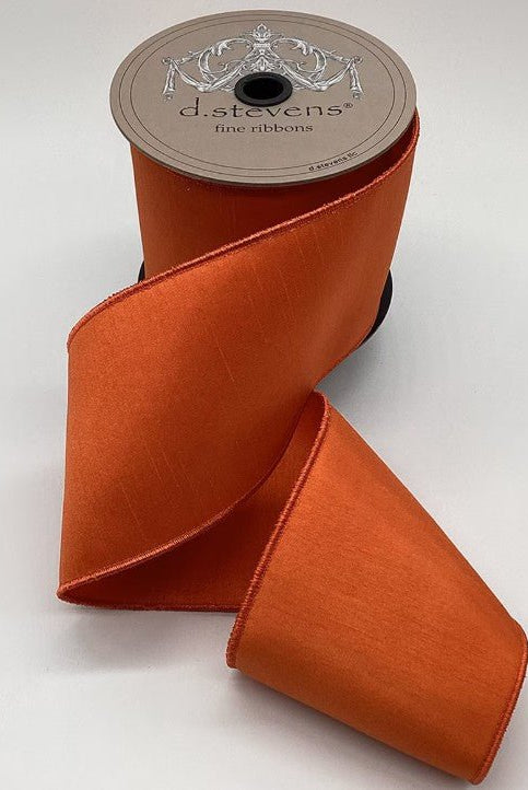 Shop For 4in Faux Dupion Ribbon: Orange (10 Yards)