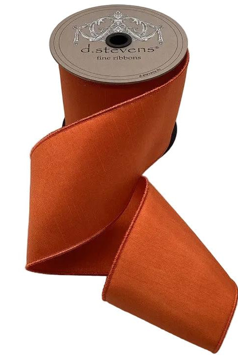 Shop For 4in Faux Dupion Ribbon: Orange (10 Yards)