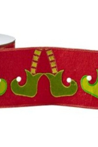 Shop For 4in Felt Elves Boot Ribbon: Red (5 Yards)
