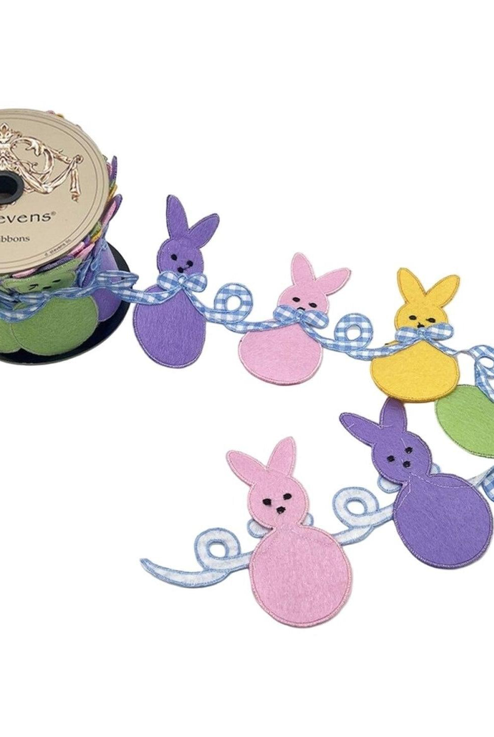 4in Felt Rabbit Gingham Bow Garland (5 Yards)