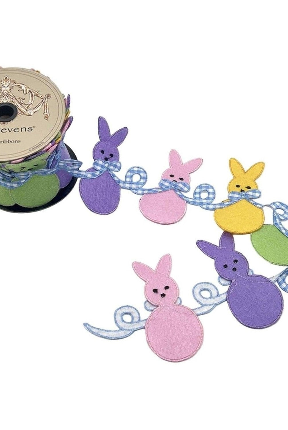 4in Felt Rabbit Gingham Bow Garland (5 Yards)