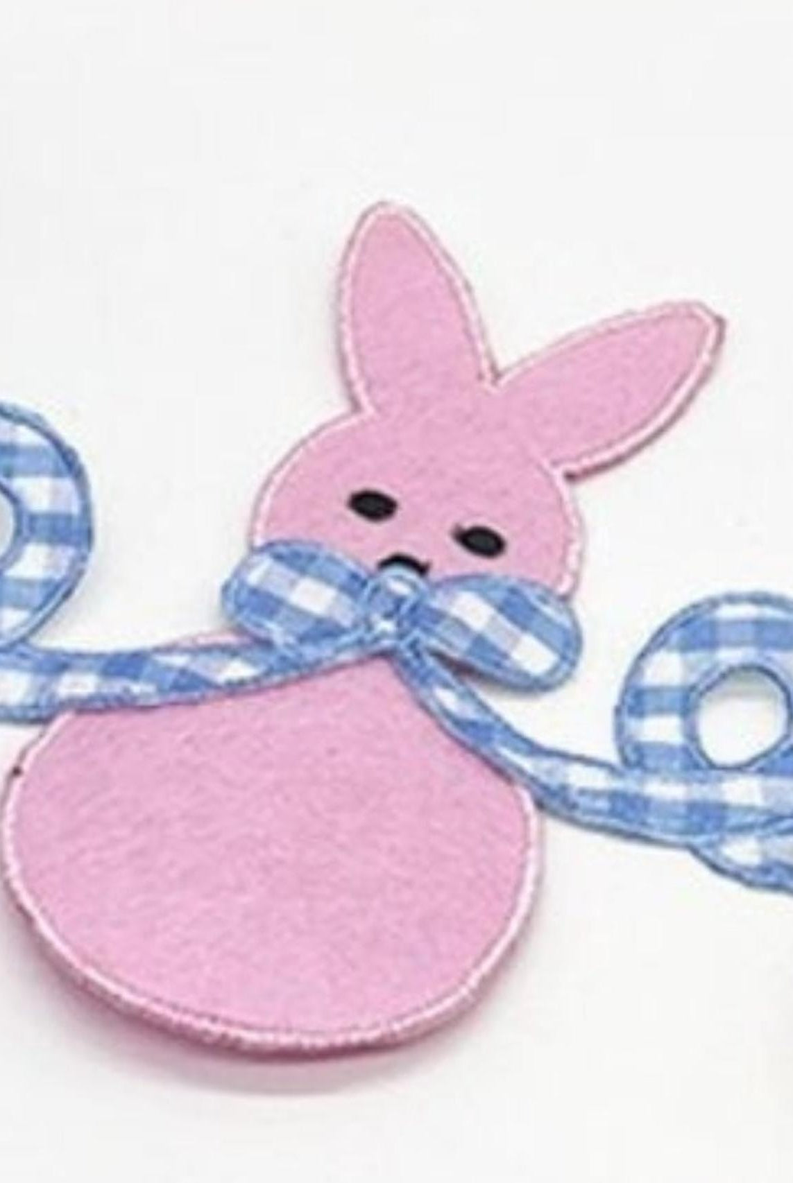 4in Felt Rabbit Gingham Bow Garland (5 Yards)