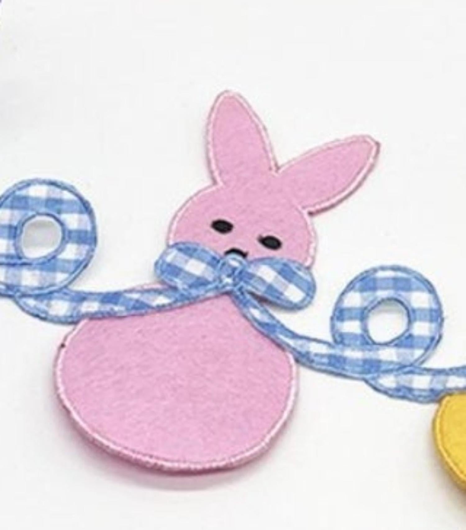 4in Felt Rabbit Gingham Bow Garland (5 Yards)