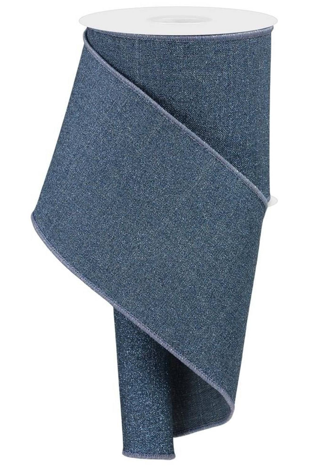 Shop For 4in Fine Glitter on Royal Ribbon: Smoke Blue (10 Yards)