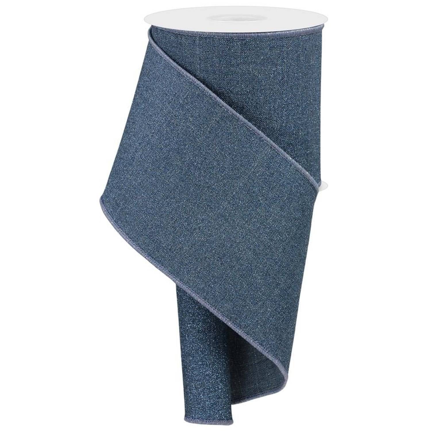 Shop For 4in Fine Glitter on Royal Ribbon: Smoke Blue (10 Yards)