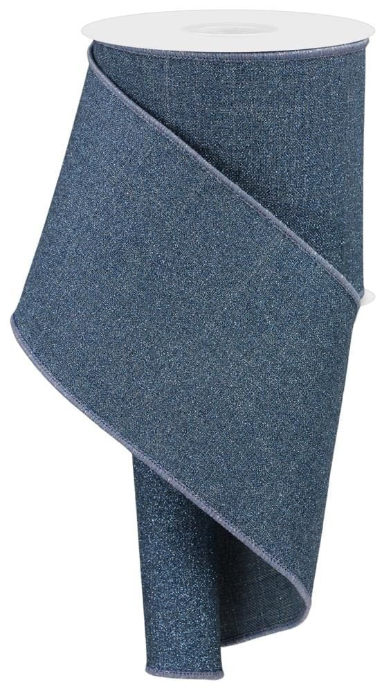 Shop For 4in Fine Glitter on Royal Ribbon: Smoke Blue (10 Yards)