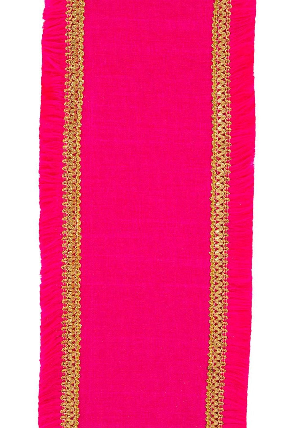 Shop For 4in Fringe Gilded Dupioni Ribbon: Fuchsia (5 Yards)