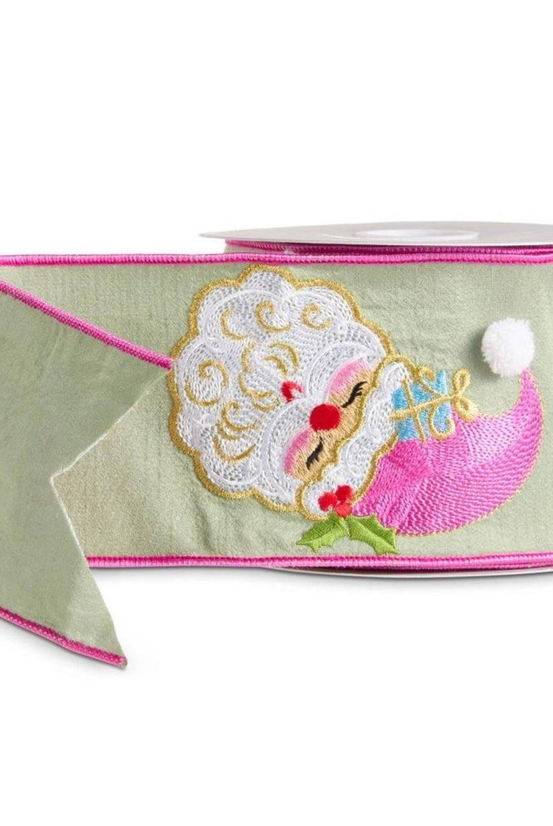 Shop For 4in Gingerbread Santa Ribbon: Green (10 Yards)