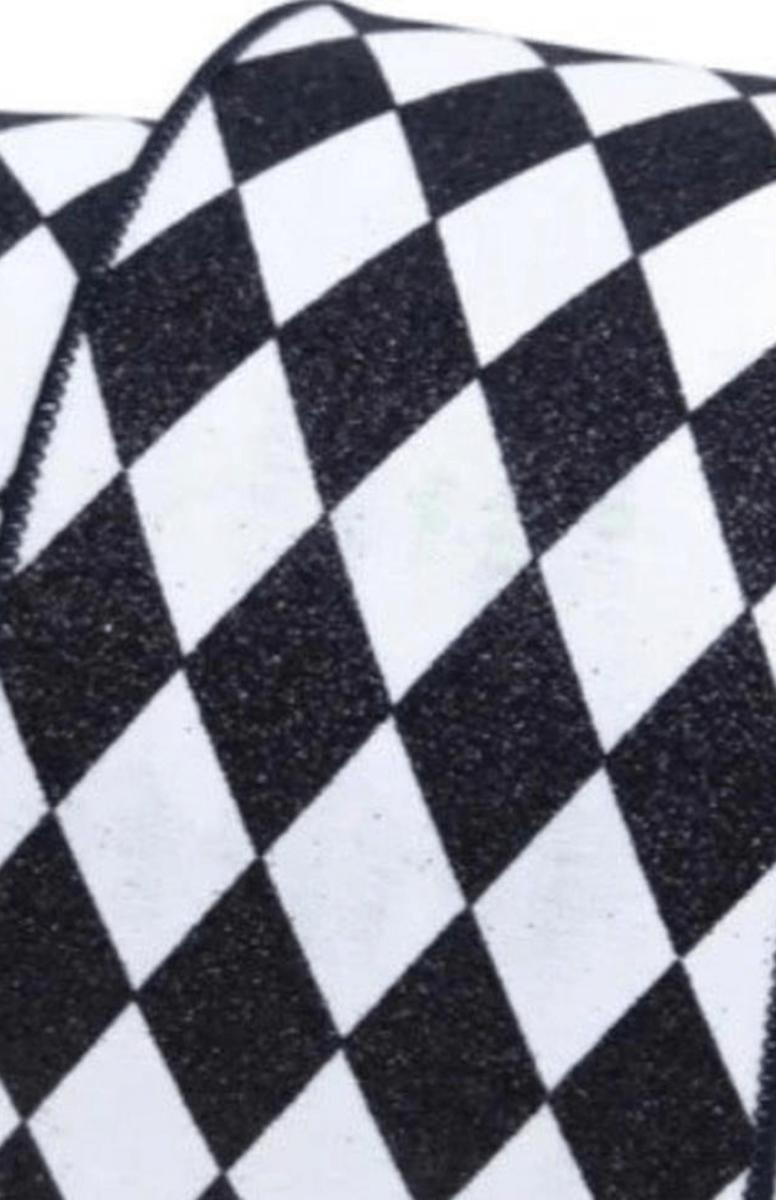 Shop For 4in Glitter Jester Diamond Ribbon: Black & White (10 Yards)