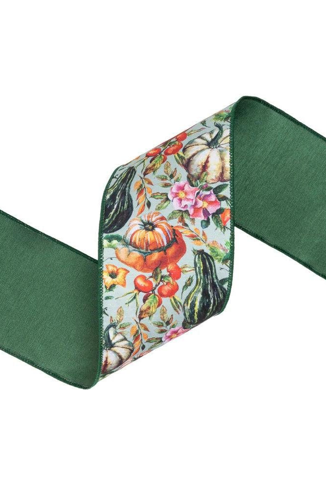 Shop For 4in Gourds on Green Fall Ribbon (10 Yards)