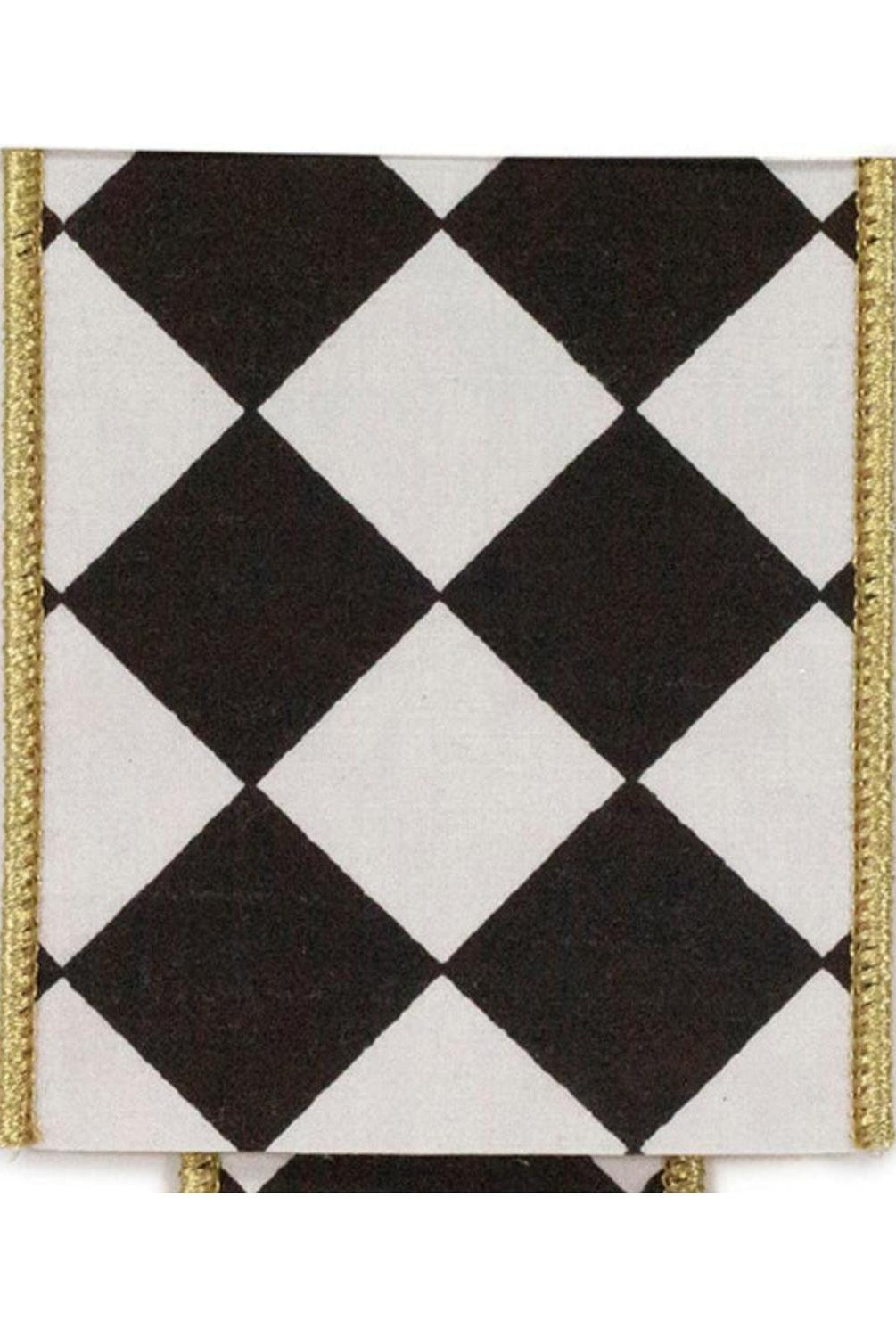 4in Grand Diamond Deluxe Ribbon: Black/White (10 Yards)