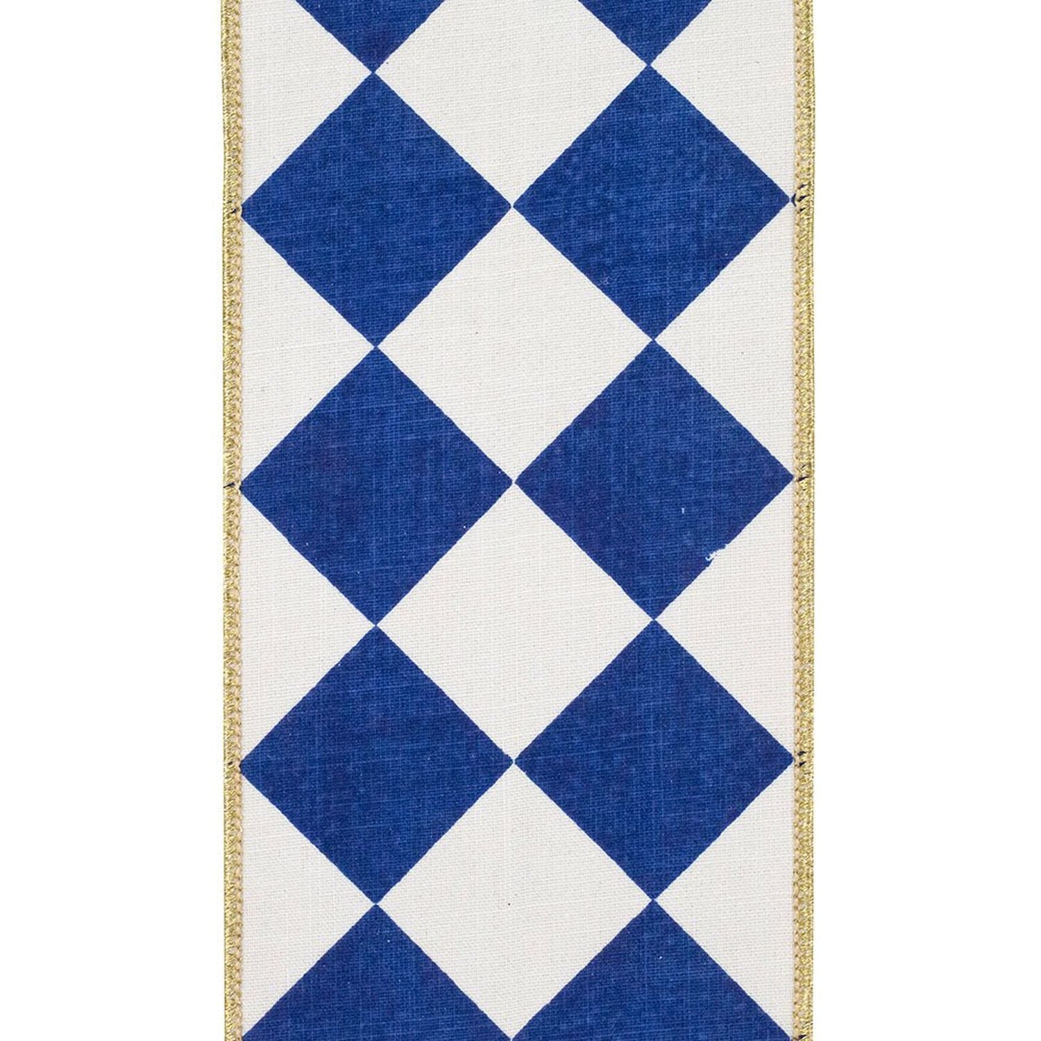 Shop For 4in Grand Diamond Deluxe Ribbon: Royal Blue/White (10 Yards)
