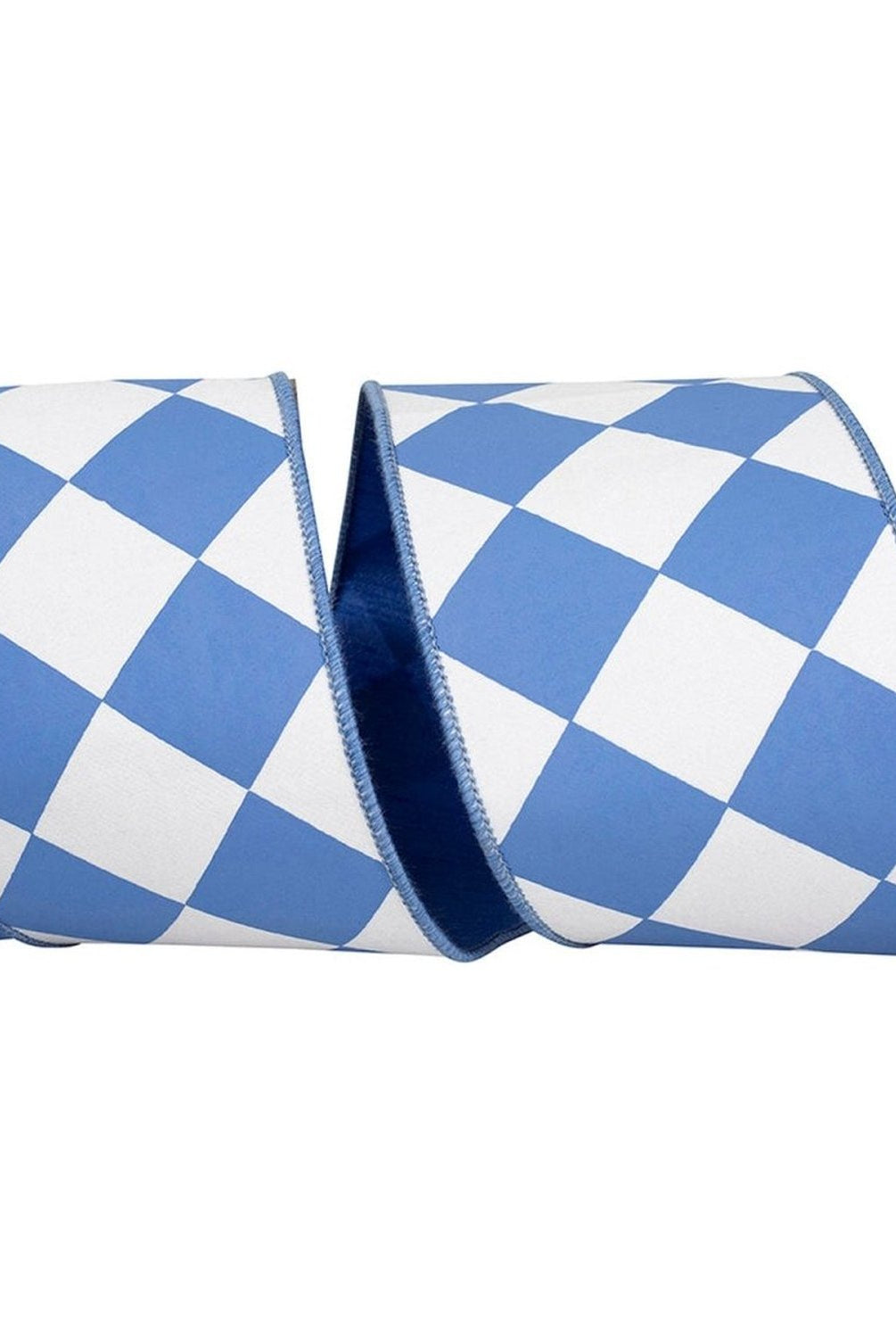 Shop For 4in Grand Diamond Dupioni Ribbon: Blue/White (10 Yards)