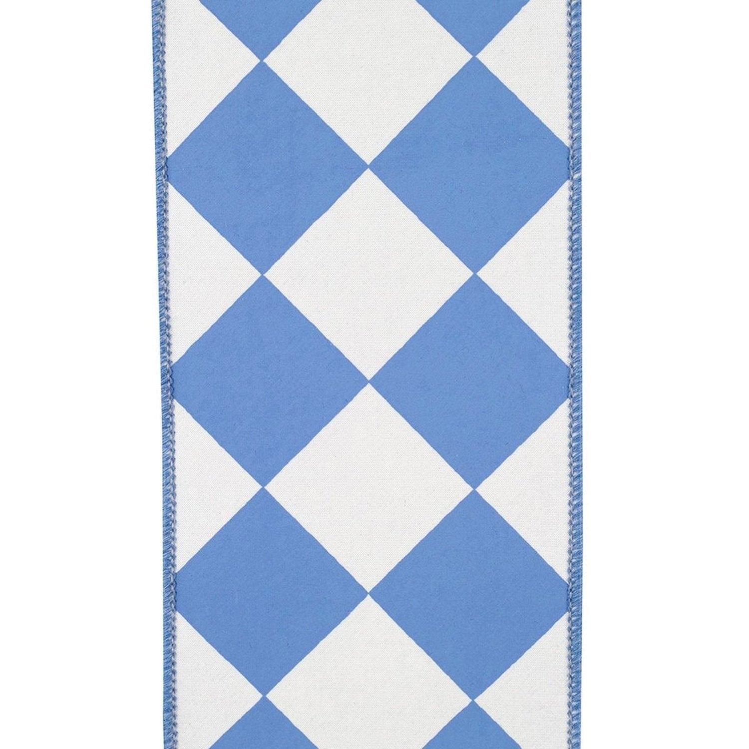 Shop For 4in Grand Diamond Dupioni Ribbon: Blue/White (10 Yards)