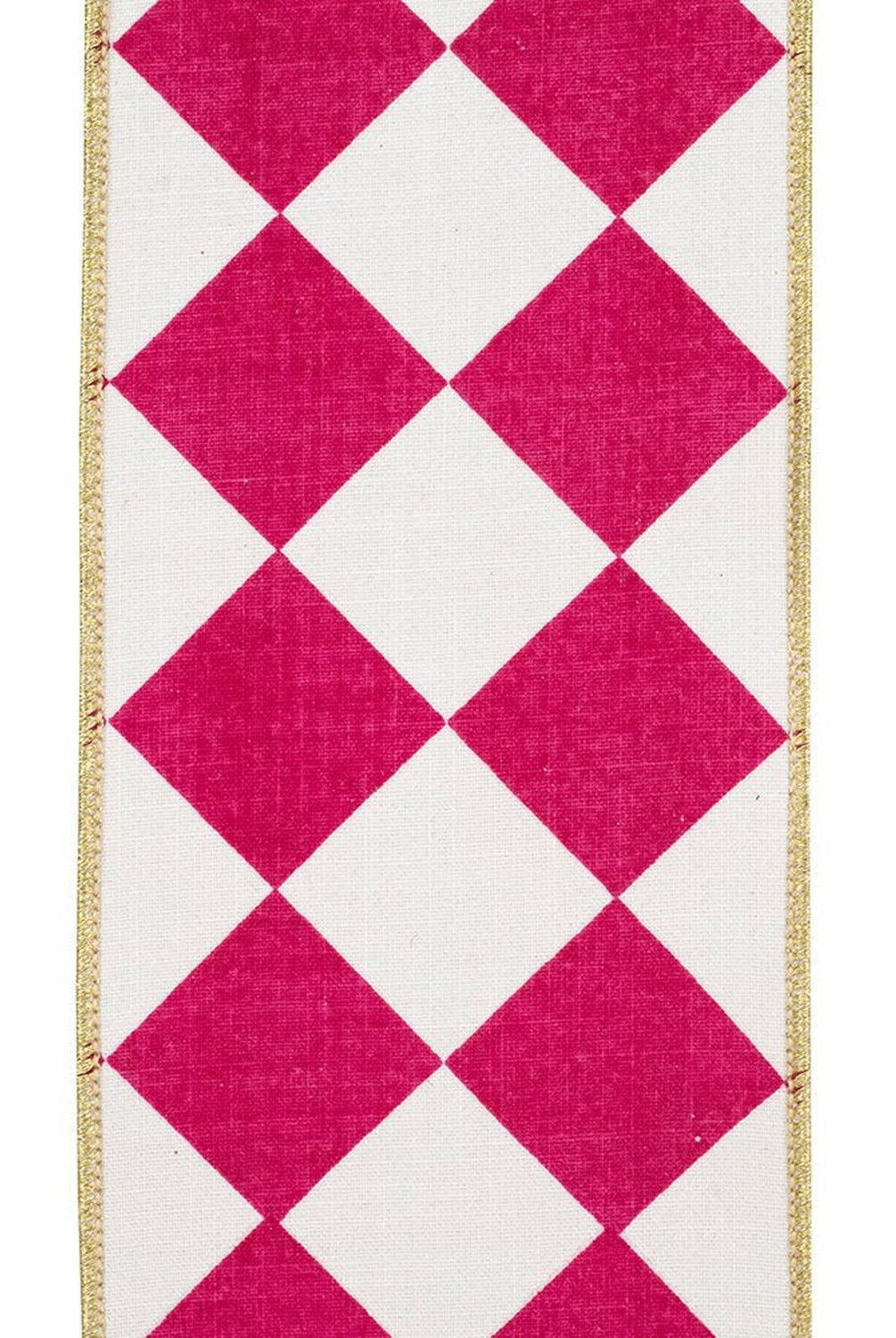 Shop For 4in Grand Diamond Dupioni Ribbon: Fuchsia/White (10 Yards)