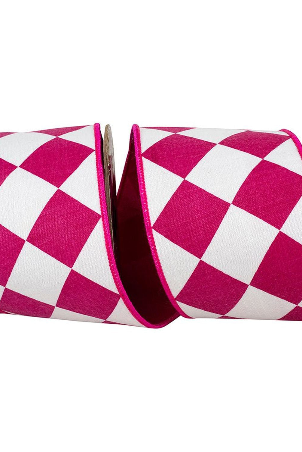 Shop For 4in Grand Diamond Dupioni Ribbon: Pink/White (10 Yards)
