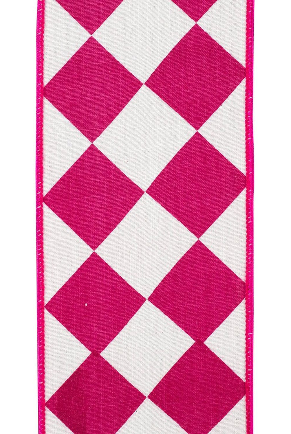 Shop For 4in Grand Diamond Dupioni Ribbon: Pink/White (10 Yards)