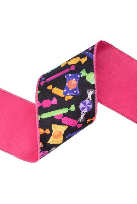 Shop For 4in Halloween Candy on Black w/ Pink Backing (10 Yards)