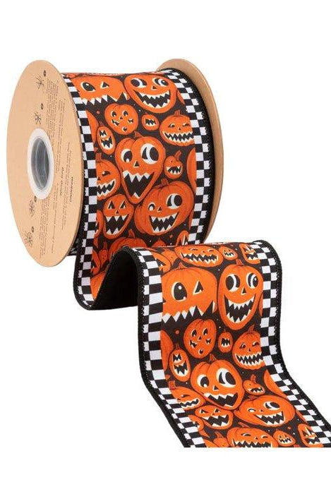 Shop For 4in Jack - o - Lanterns and Check Edging Ribbon (10 Yards)