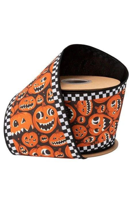 Shop For 4in Jack - o - Lanterns and Check Edging Ribbon (10 Yards)