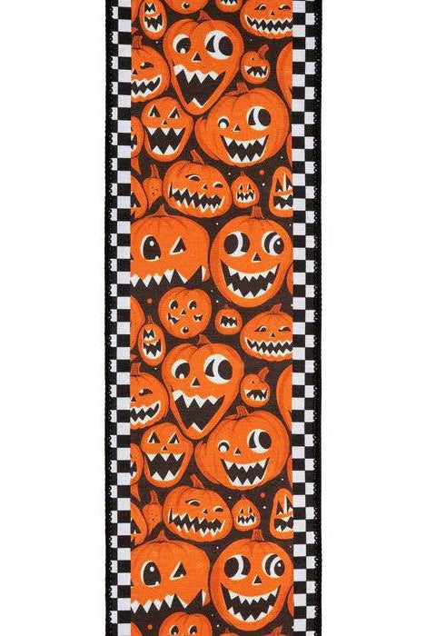 Shop For 4in Jack - o - Lanterns and Check Edging Ribbon (10 Yards)