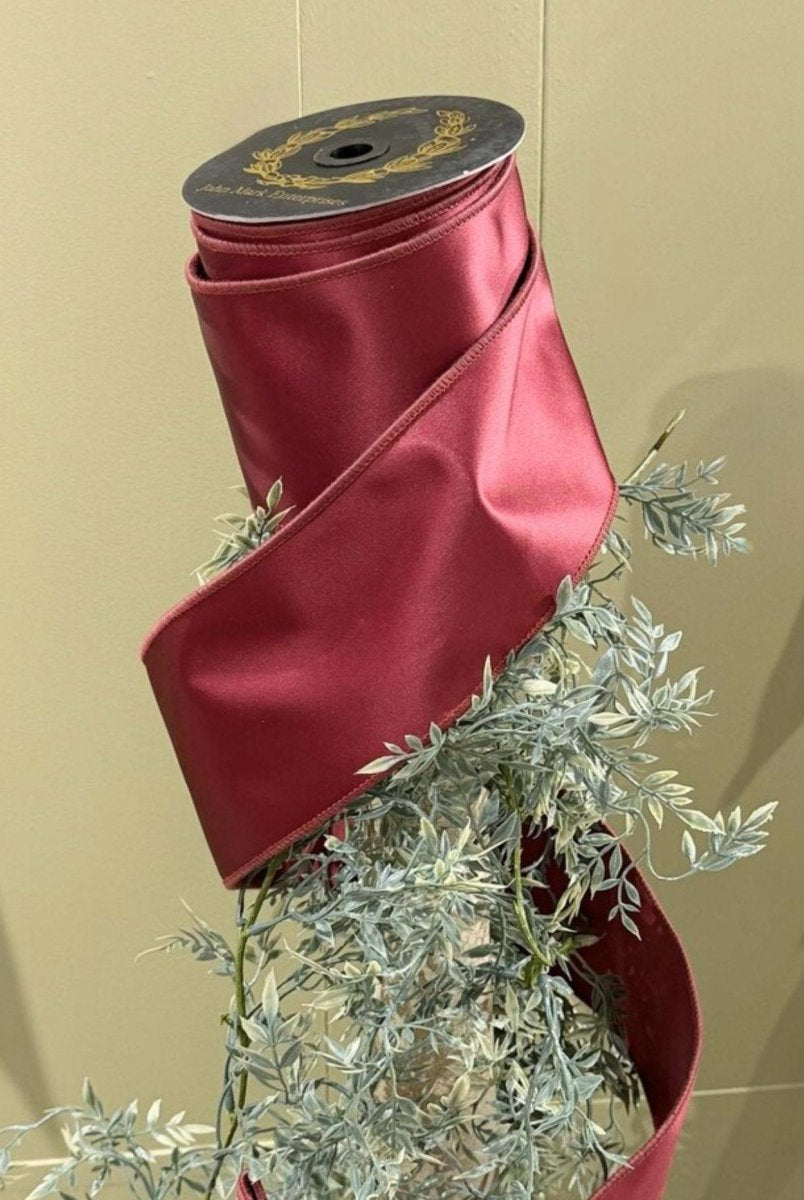 Shop For 4in JME Burgundy Satin Fused Ribbon (10 Yards)