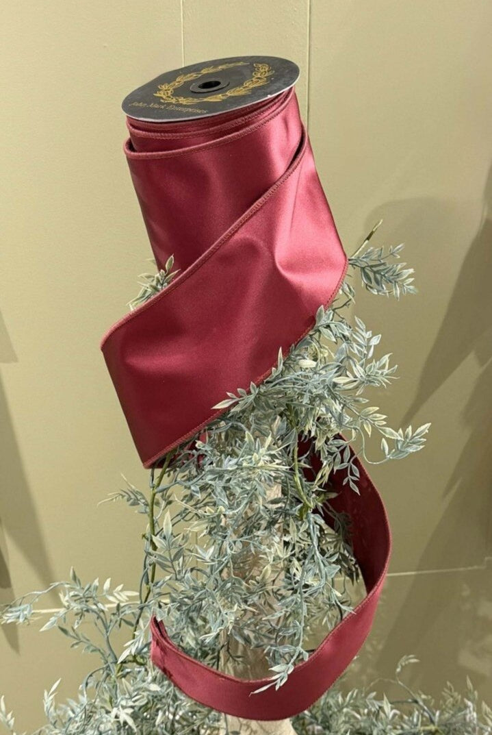 Shop For 4in JME Burgundy Satin Fused Ribbon (10 Yards)