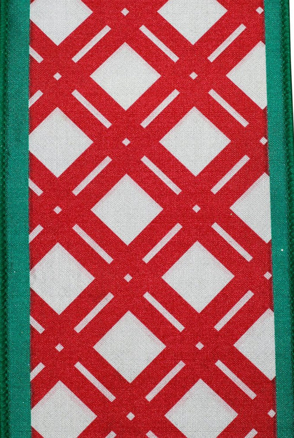 Shop For 4in Lattice Dupioni Ribbon: Red & Green (10 Yards)