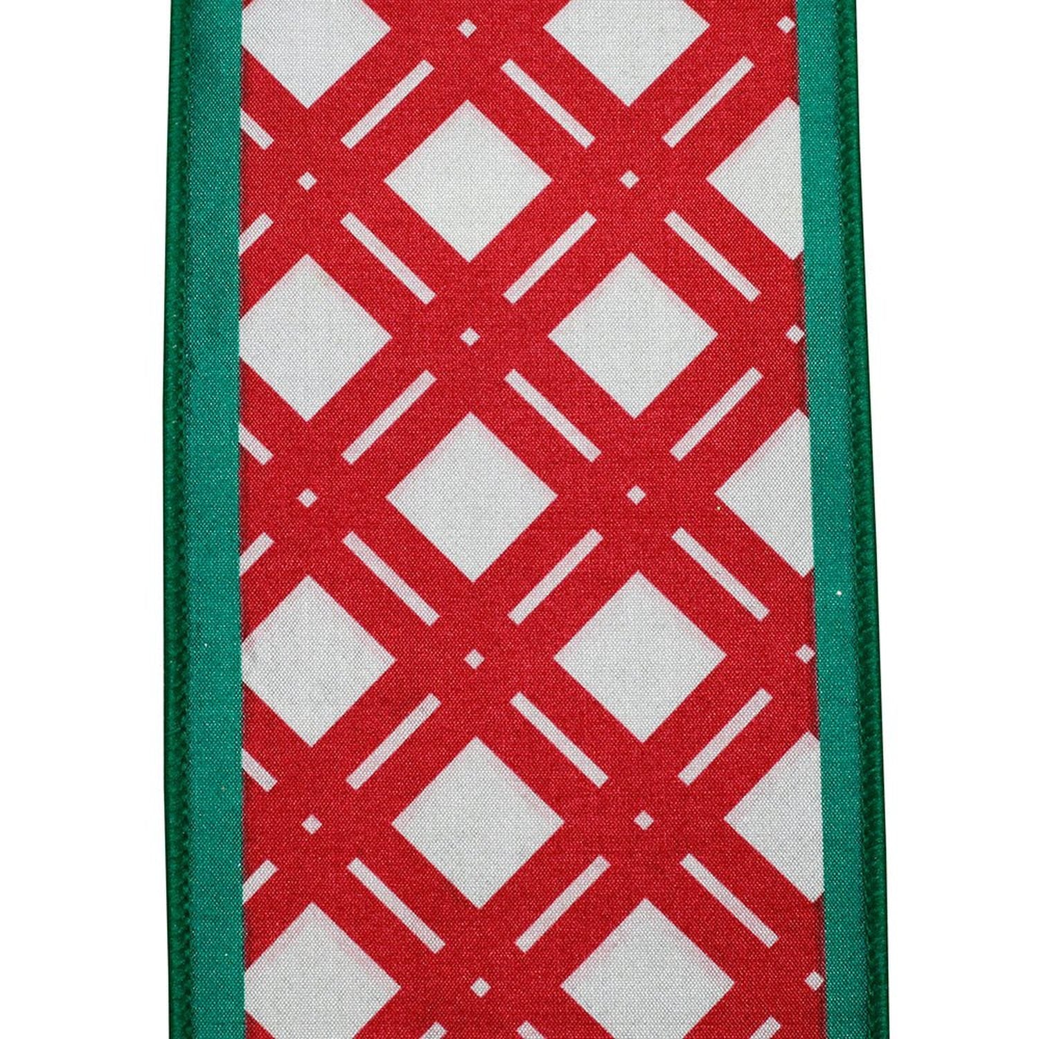Shop For 4in Lattice Dupioni Ribbon: Red & Green (10 Yards)