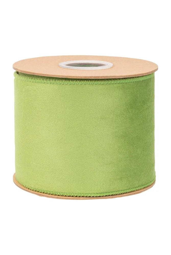 Shop For 4in Lime Green Velvet with Fuchcia Backing Ribbon (10 Yards)